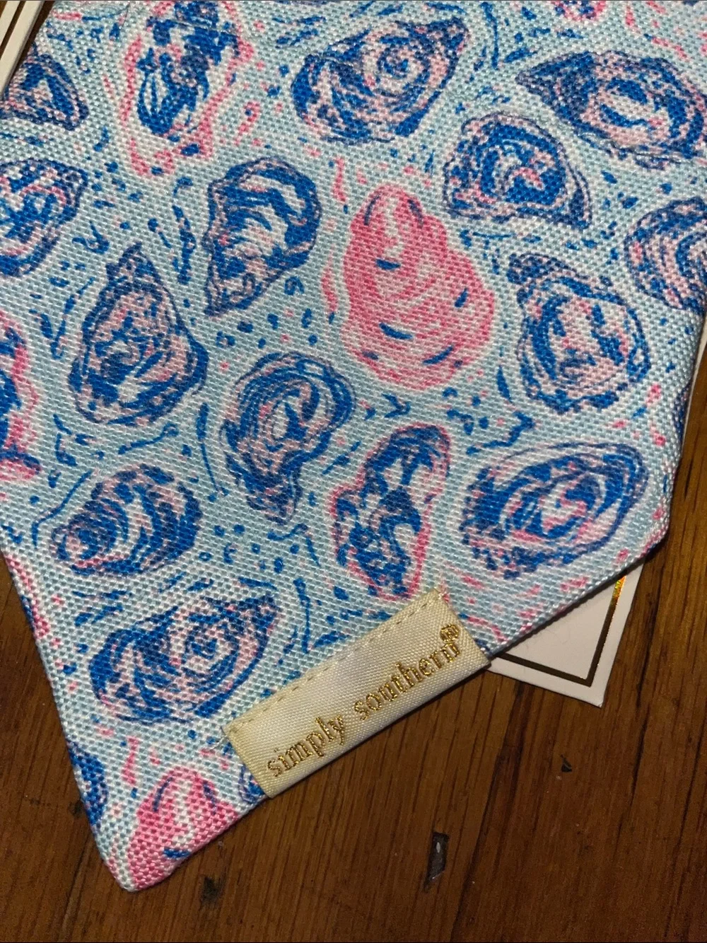 NWT Simply Southern the PAWSOME Oyster Bandana Blue & Pink Pet Bandana